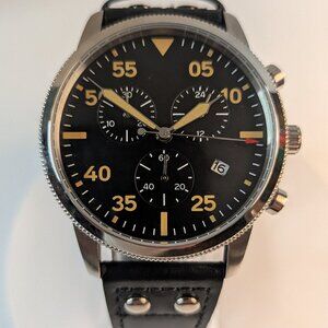 Classic Luxury Pilot Chronograph Watch Japanese JS05 Quartz Wristwatch